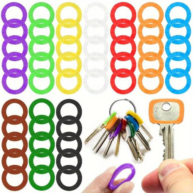 Buntes Schlüsselkappen-Set aus Kunststoff zur flexiblen Schlüsselkennzeichnung in Multicolor - Bild 1