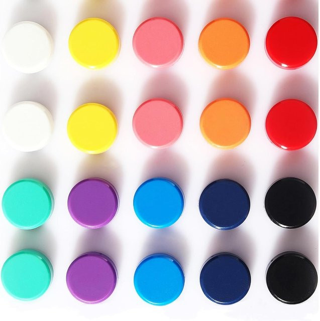Mini Starke Kühlschrankmagnete aus Kunststoff in Multicolor für Whiteboard, Schließfach und Karten, ideal für Küche, Büro und Schule - Bild 1