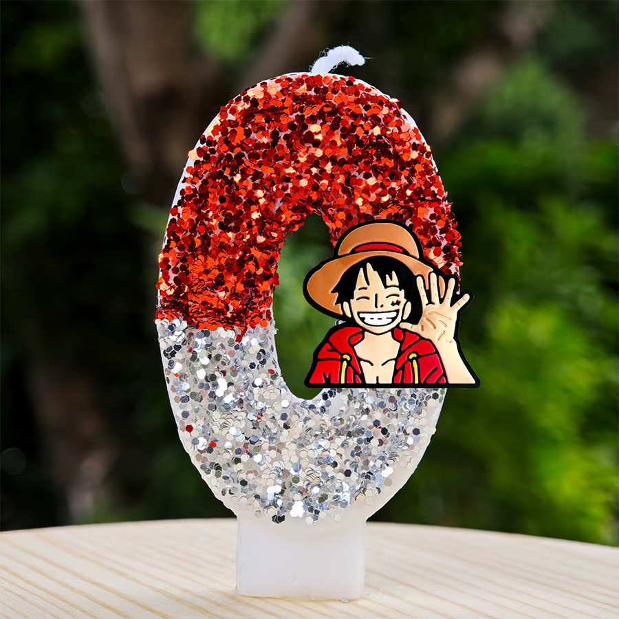 Bandai One Piece Geburtstagskerzen Luffy und Zoro Anime Tortendekoration in Multicolor - Bild 1