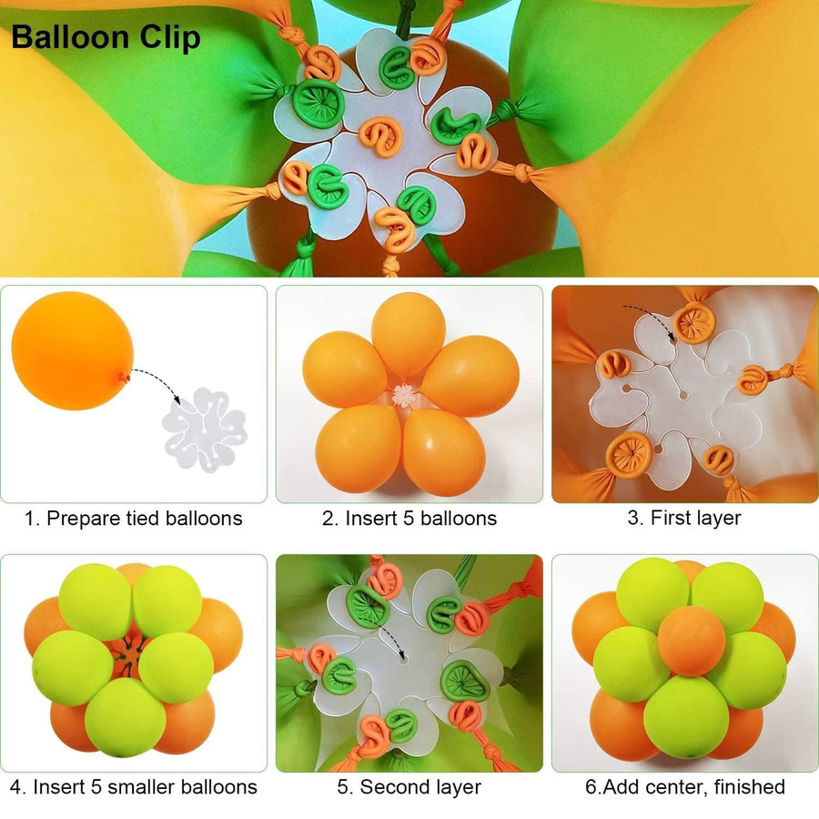 Ballondekorations-Werkzeugset in Multicolour mit 50 Fuß Ballonkette, 300-Punkt-Klebeband und 2 Knotern aus Kunststoff - Bild 3