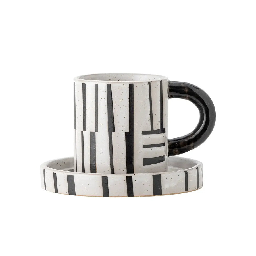 Bloomingville Becher aus Keramik in Schwarz Frankie - Bild 1