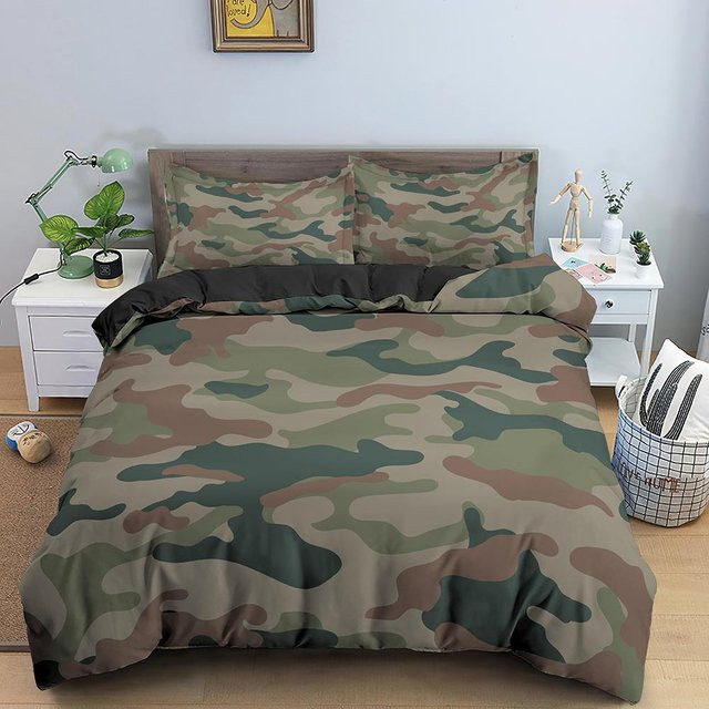 Bettbezug-Set mit Camouflage-Muster von Binchi Outdoor Product aus Mikrofaser, Mehrfarbig, B/H: 200 x 230 cm - Bild 1