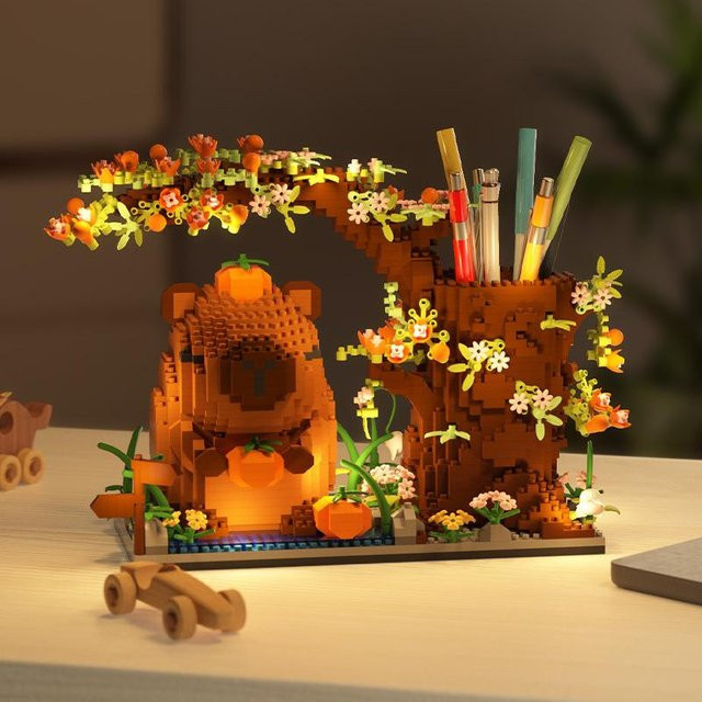 Binchi Outdoor Product Capybara Baustein Stifthalter, Schreibtisch-Organizer, ab 6 Jahren - Bild 1