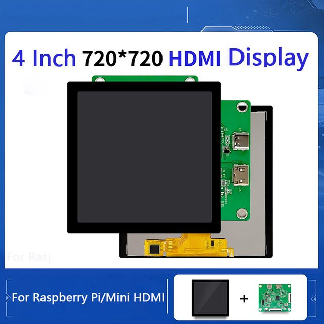 Raspberry Pi 4 Zoll MIPI DSI TFT LCD Touchscreen mit HDMI-Treiberplatine in Schwarz - Bild 1