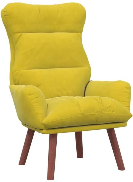 vidaXL Relaxsessel aus Samt in Gelb mit Metallrahmen, B/T/H: 69 x 74 x 93 cm - Bild 1