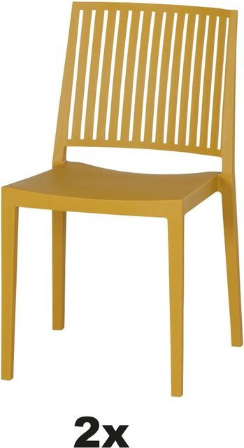 Siena Garden Stapelstuhl-Set Lane 2-teilig in Mustard Yellow aus Polypropylen und Glasfaser - Bild 1