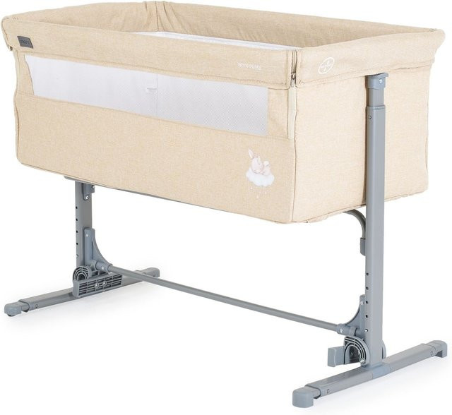 Moni Beistellbett Mystery Babywiege mit Schaukelfunktion und 5-fach höhenverstellbarer Option in Beige - Bild 1