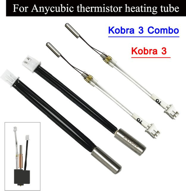 Anycubic Hotend-Kit für Kobra 3 Combo mit Thermistor, Heizrohr 24V 50W und Messing-Hartstahldüse in Gold - Bild 1