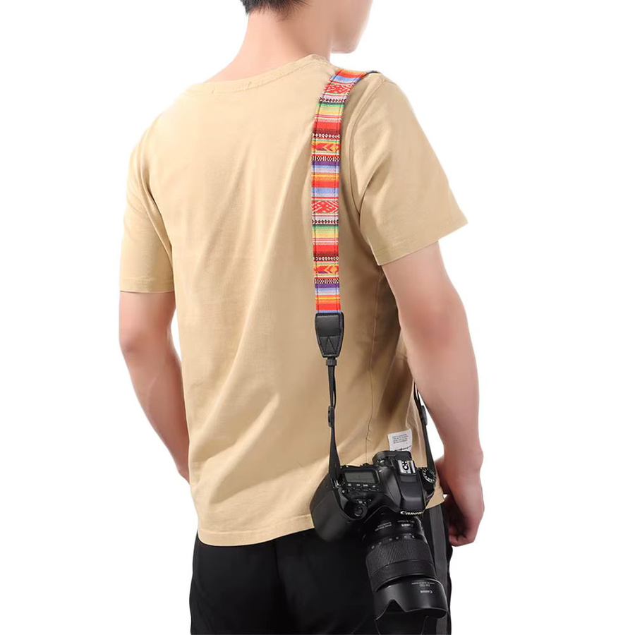 Retro ethnische SLR Kamera Lanyard in Multicolour als Schultergurt für DSLR und DSLKameras - Bild 2