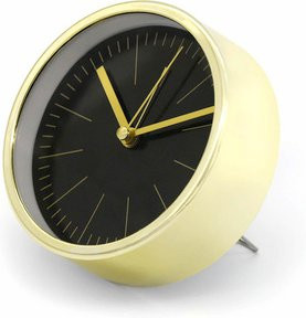 K&L Wall Art Tischuhr-Wecker analog in Gold und Schwarz, Durchmesser: 11,2 cm, Tiefe: 4,2 cm - Bild 1