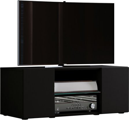 VCM Lowboard Lowina Fernsehschrank in Schwarz aus Holzwerkstoff mit Holzstruktur-Nachbildung, B/T/H: 95 x 36 x 40 cm - Bild 1