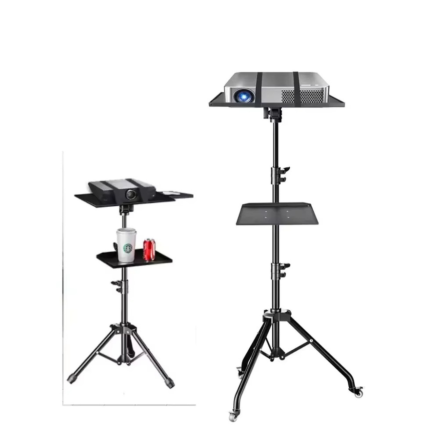 SH Höhenverstellbares Projektor-Stativ mit Laptop-Ablage in Schwarz, Höhe: 90 cm, 125 cm oder 145 cm - Bild 2