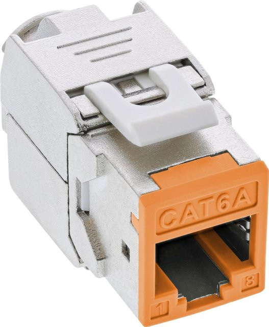 InLine 8er Pack Keystone RJ45 Buchse geschirmt Cat.6A orange - Bild 1