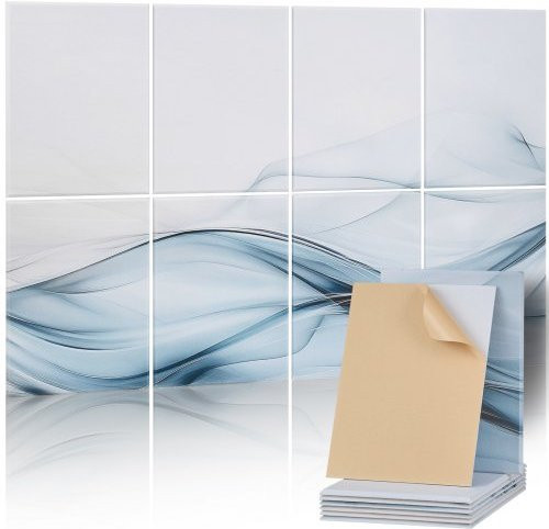 VEVOR 8er-Pack Akustikpaneele Seidenmotiv, selbstklebende schalldämpfende und absorbierende Wandpaneele aus Polyesterfaser, B/H/T: 120 x 80 x 1 cm - Bild 1