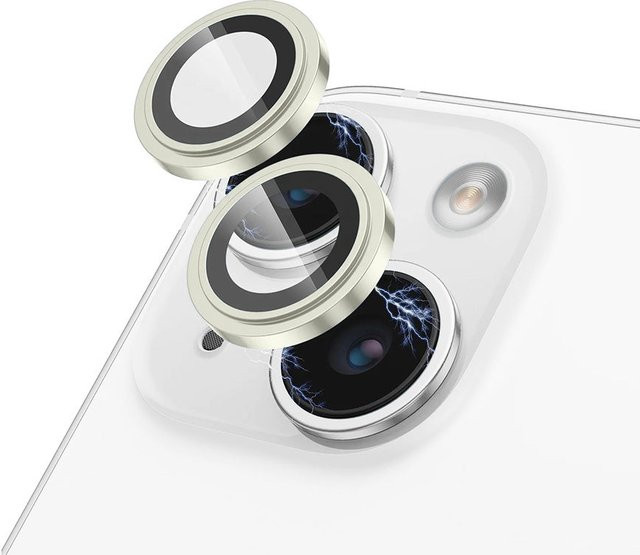 Lito S+ Rückkamera-Schutzfolie aus gehärtetem Glas für Apple iPhone 15 Plus und iPhone 15, Gelb - Bild 1