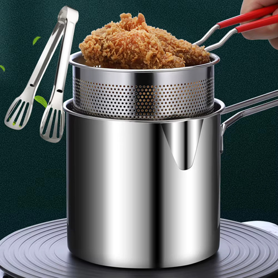 VKTECH Edelstahl Pasta-Topf mit Siebkorb und Mesh-Einsatz, Silber, 1,2 l - Bild 3