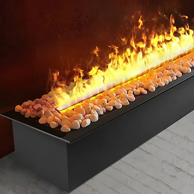 WOFAID Elektrischer Kamin mit künstlichen Flammen und Luftbefeuchter, ultradünnes Design als TV-Ständer für dein Wohnzimmer, Schwarz - Bild 3