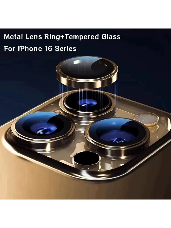 Apple Kamera Ring Schutz aus Metall für iPhone 16, 15 Pro Max, 16 Plus und 16 Pro in Braun, 2-3 Stück - Bild 4