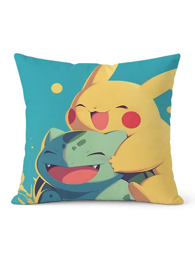 Bandai Pokemon Pikachu Anime Plüsch-Kissenbezug in Multicolour, quadratisch, Breite: 30 cm, Höhe: 30 cm - Bild 3