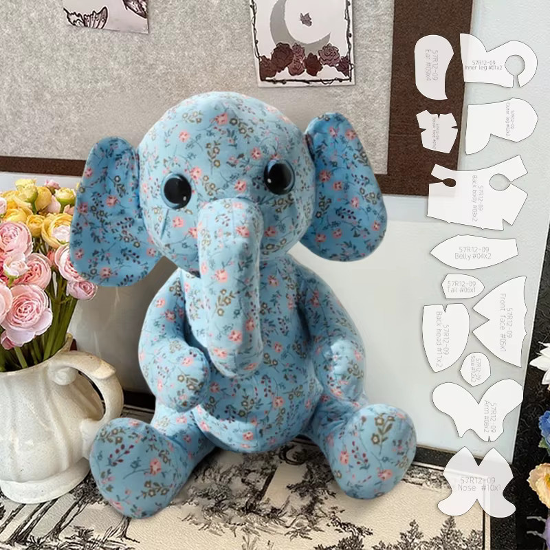 YOMDID Elefanten Nähvorlage, 12-teiliges Set, DIY Puppenherstellung - Bild 2