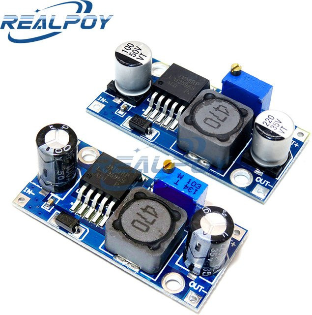 REALPOY LM2596 DC-DC Abwärtswandler Modul, Einstellbarer Spannungsregler 3A, Blau - Bild 1