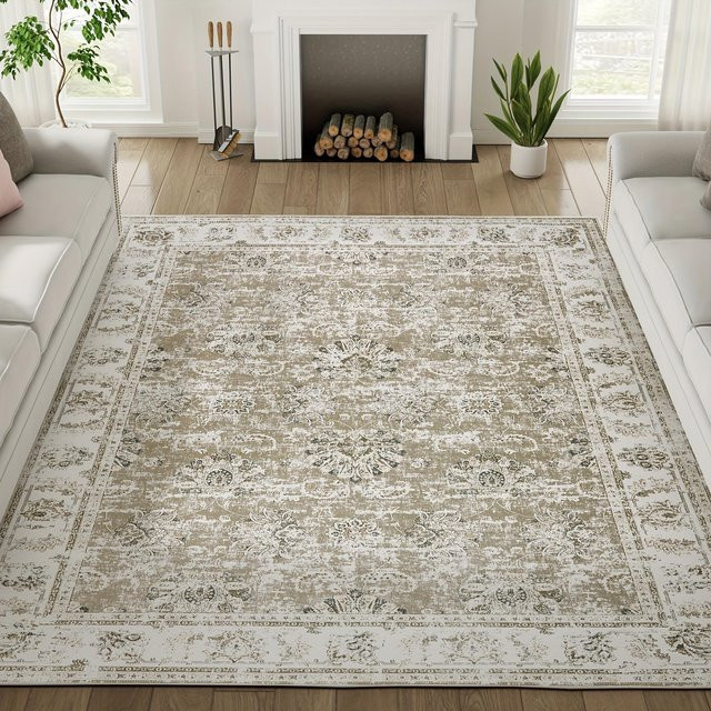 Vintage Böhmischer Teppich Lodestar in Beige, geometrisches Design, B/T: 120 x 180 cm - Bild 1