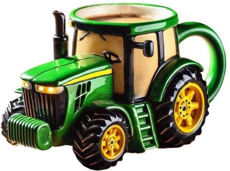 Handgefertigter Traktor-Kaffeebecher von baybabo in Grün, Keramiktasse im Vintage-Design für Landwirtschafts- und LKW-Liebhaber, 325 ml - Bild 1
