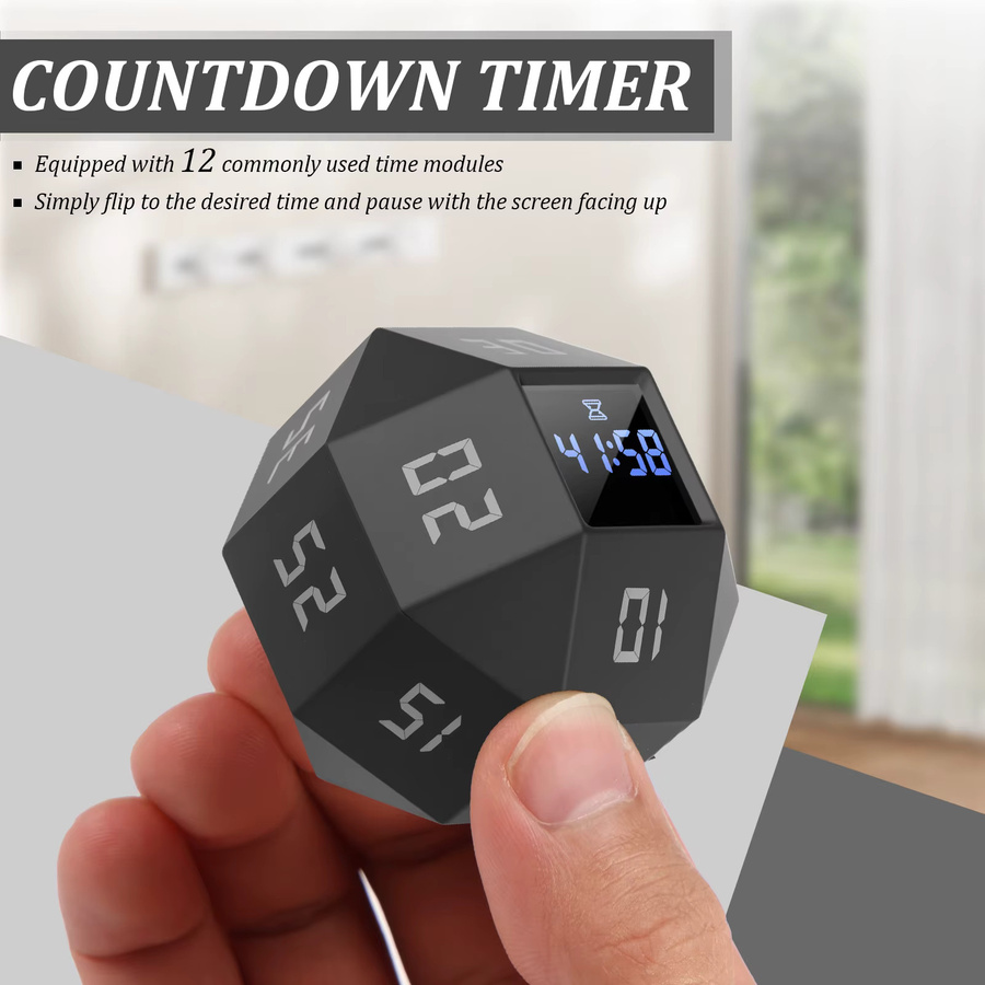Willstar Cube Timer mit LED Display und Schwerkraftsensor in Schwarz - Bild 4