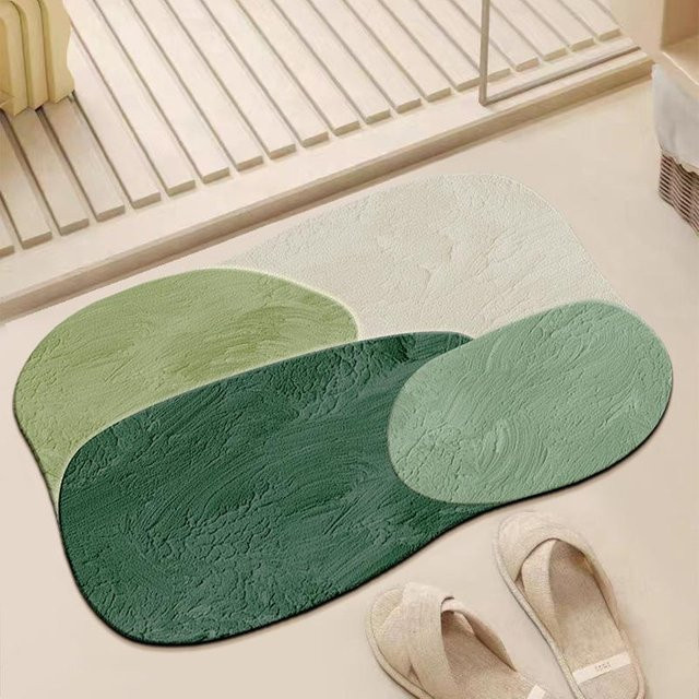Rutschfeste Diatomeenerde-Bodenmatte für Badezimmer und Toilette, schnelltrocknend und waschbar, B/B: 40 x 60 cm - Bild 1