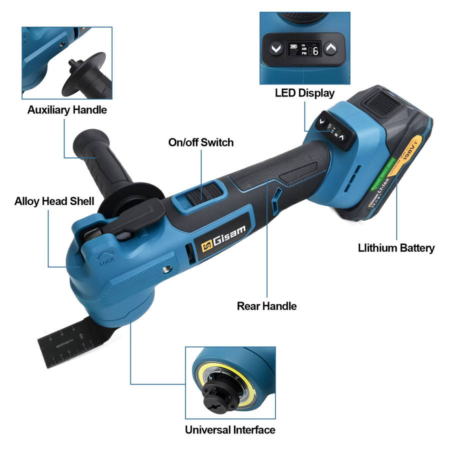 G nto 7 Gang bürstenloses oszillierendes MultiTool 20000 OPM elektrische Schneidsäge für Makita 18 V Akku - Bild 5