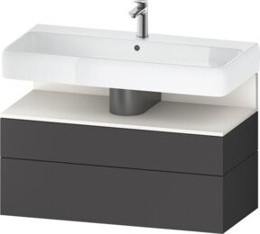 Duravit Waschtischunterschrank Qatego Wandhängend in Weiß oder Grau mit integrierter Beleuchtung und Schubladen B/T/H: 99 x 47 x 59 cm - Bild 1