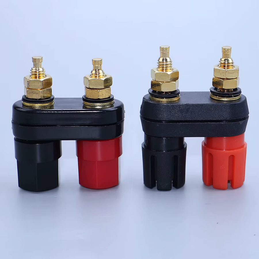 YanXi Bananenstecker Set als Adapter für Lautsprecher und Verstärker, Rot und Schwarz - Bild 3