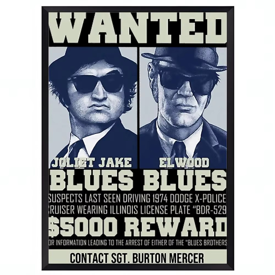 B-Blues B-Brothers Vintage-Filmplakat selbstklebend Wanddekoration im Hochformat - Bild 4
