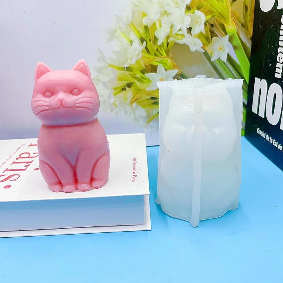 Silikon Kerzenform Katze für DIY Kerzen, Seifen und Gips zur Herstellung von handgemachten Geschenken und Heimdeko - Bild 2