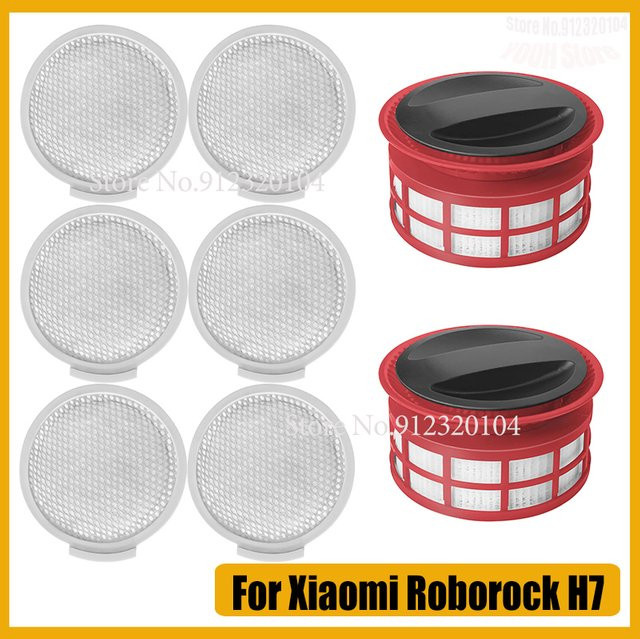 Ersatzteile für Xiaomi Mijia Roborock H7 Handheld Akku-Staubsauger: HEPA-Filter und Staubbeutel Set für vorne und hinten - Bild 1