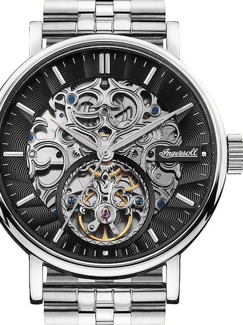 Ingersoll Automatik Herrenuhr, Edelstahl, Schwarz, 44 mm, 5 ATM - Bild 1