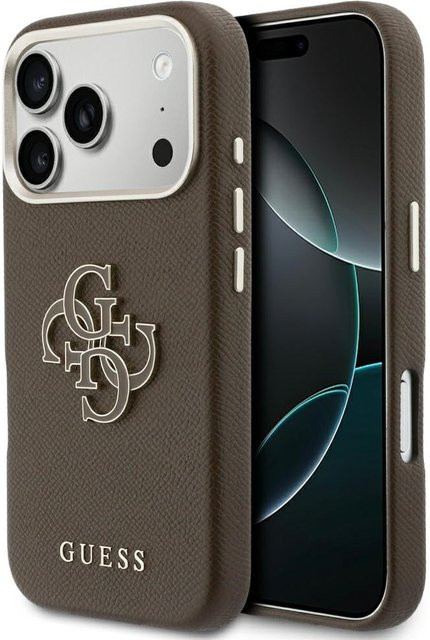 GUESS Handyhülle für Apple iPhone 17 Pro mit Resin Logo in Braun - Bild 1
