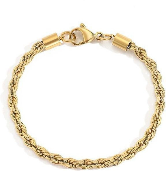 Jewelry And Kimono Accessories YULIN Armband Edelstahl, Gold, Damen, 3mm, 18cm - Bild 1