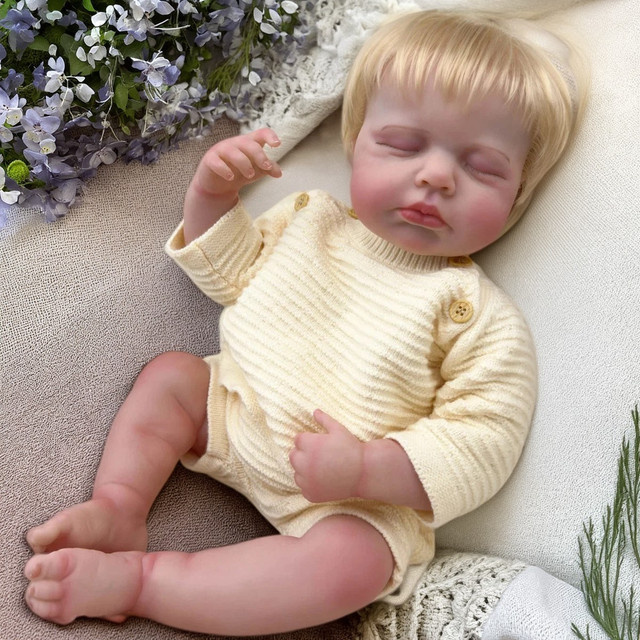 NPK Loulou Reborn-Babypuppe, 19 Zoll, Ganzkörper, weiche Berührung, Plüsch / Textil - Bild 1