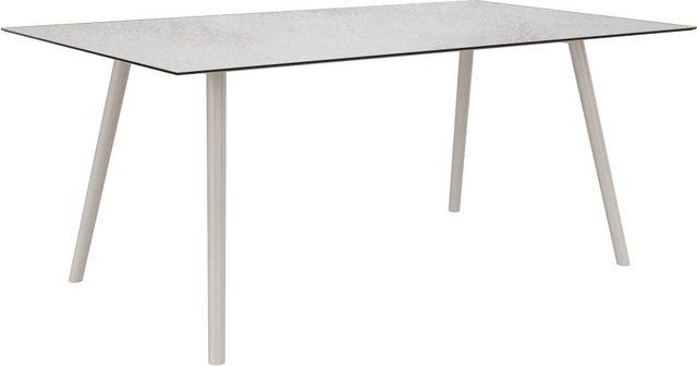 Stern Tisch Interno mit konischem Rundrohr-Gestell aus Aluminium in Greige und Silverstar 2.0 Zement hell, B/T: 220 x 100 cm - Bild 1