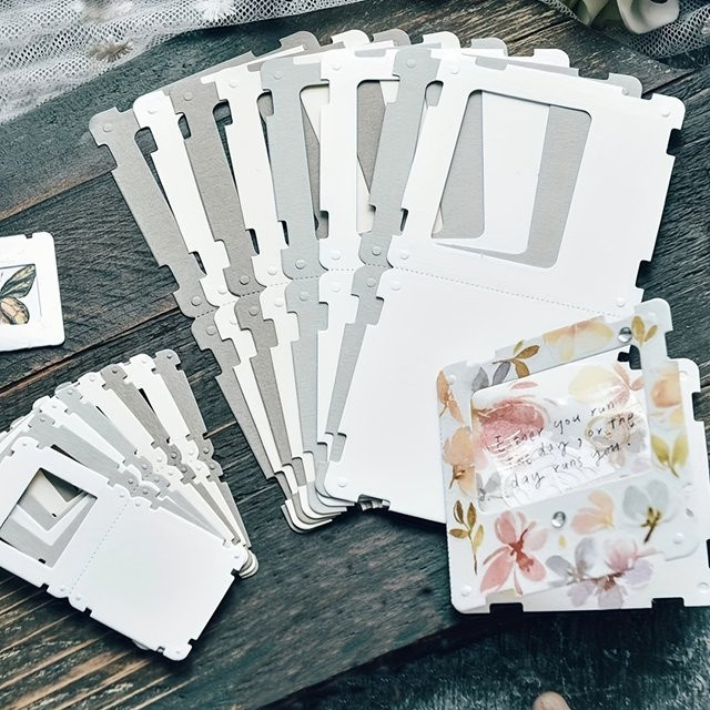 Metall Schneidemesser und Stanzform für Karten und Grußkarten in Weiß für DIY-Handarbeiten und Scrapbooking - Bild 1