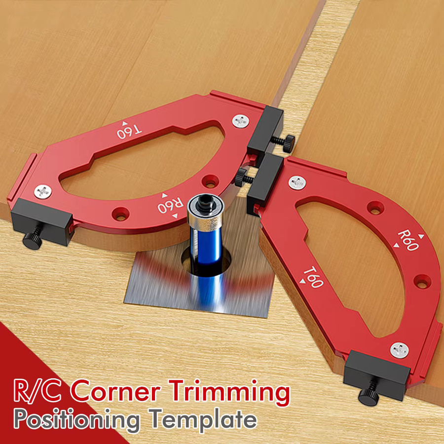 QDS Radius Jig RT10-RT60 Holzbearbeitungs-Fräsvorlage zur Bogenwinkel-Positionierung in Rot - Bild 3