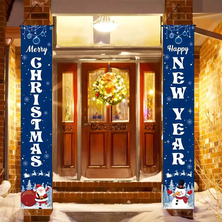 VIKAMA Weihnachts- und Neujahrsbanner als dekorative Couplets für Veranda und Außenterrasse - Bild 4