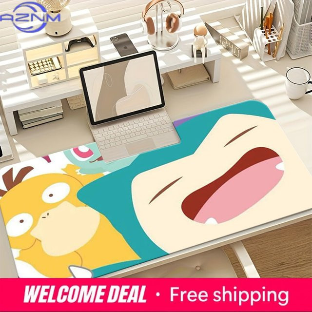 Potdemiel Gaming Mauspad Pokemon Snorlax Psyduck Große Schreibtischunterlage Mehrfarbig - Bild 1