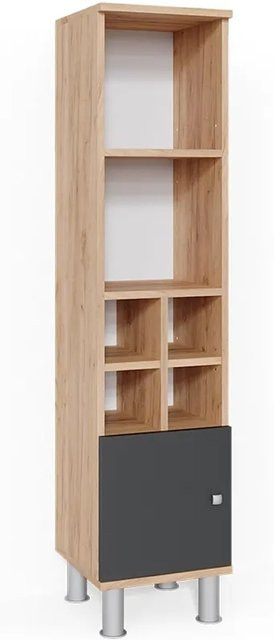 Vicco Badschrank Fynn Midischrank in Anthrazit und Eiche mit Goldakzenten, B/T/H: 30 x 30 x 130 cm - Bild 2