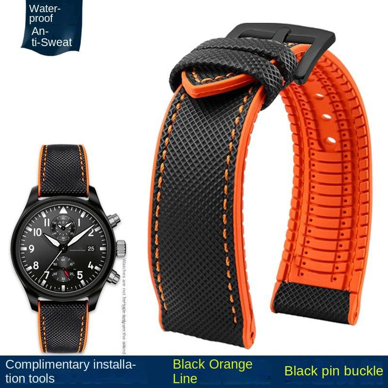 Freesh Uhrenarmband Nylon, Gummi, Schwarz, Herren - Bild 2