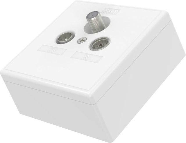 Hama Antennendose Skitu Durchgangsdose 4in1 in Weiß mit 10 dB Dämpfung - Bild 1