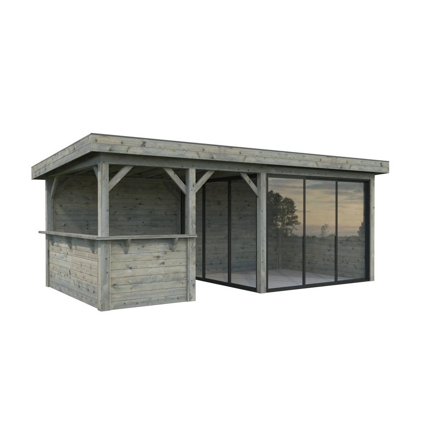 Palmako Pavillon Lenna Set 407 Slide aus Fichtenholz in Grau, B/H/T: 588 x 245 x 300 cm - Bild 2