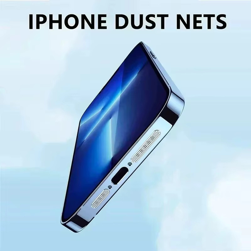 13 Stück Universal Metall Mesh Anti-Staub Aufkleber für iPhone 17 16 15 Pro Max Plus Lautsprecher Schutz in Silber - Bild 3