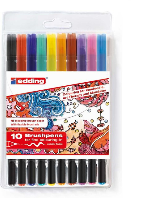 edding Tangle Brushpen-Set mit 10 mehrfarbigen Stiften - Bild 2